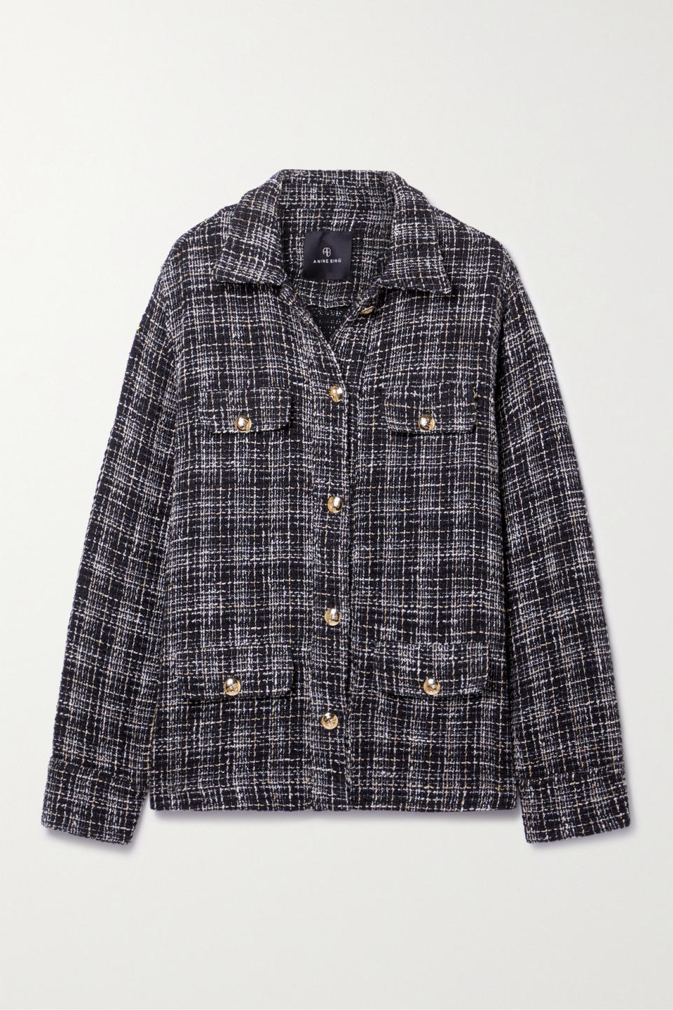 Corey checked metallic tweed jacket