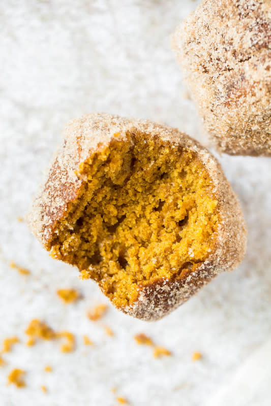 <p>The Novice Chef</p><p>Moist spiced donut pumpkin muffins are baked, coated in butter and tossed in cinnamon sugar—just like a donut! </p><p><strong>Get the recipe: <em><a href="https://thenovicechefblog.com/donut-pumpkin-muffins/" rel="nofollow noopener" target="_blank" data-ylk="slk:Donut Pumpkin Muffins;elm:context_link;itc:0;sec:content-canvas" class="link ">Donut Pumpkin Muffins</a></em></strong></p>