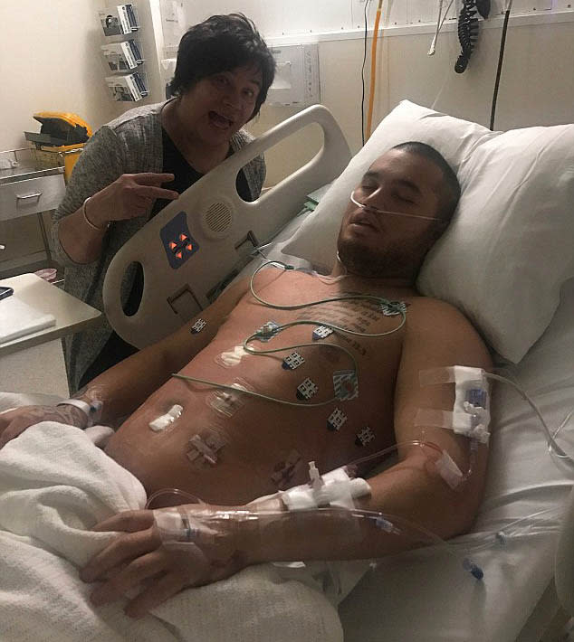 Stan's recovery was very painful, but he had his mum by his side. Photo: Instagram/stanwalker