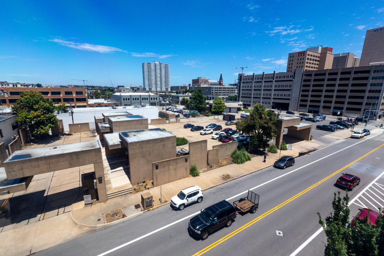 The former First National Bank drive-through at 425 Robert S. Kerr Ave. is set to be demolished later this year. The Oklahoma City Museum of Art, which purchased the property last year, reports the site is a neighborhood nuisance and needed for parking and eventual museum expansion.