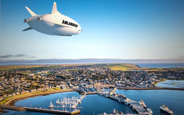 The Airlander 10, billed as the world's largest aircraft – a cross between a plane, an airship and a helicopter – is the length of a football pitch and the height of six double-decker buses - Hybrid Air Vehicles