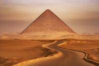 <p>In <a href="https://www.history.com/topics/ancient-history/the-egyptian-pyramids" rel="nofollow noopener" target="_blank" data-ylk="slk:ancient Egyptian culture;elm:context_link;itc:0;sec:content-canvas" class="link ">ancient Egyptian culture</a>, kings were viewed as divine beings. When it came time to design their eternal resting place, pyramids were built with angled sides to emulate the rays of the sun. They believed this helped the king's soul ascend to the heavens. </p>