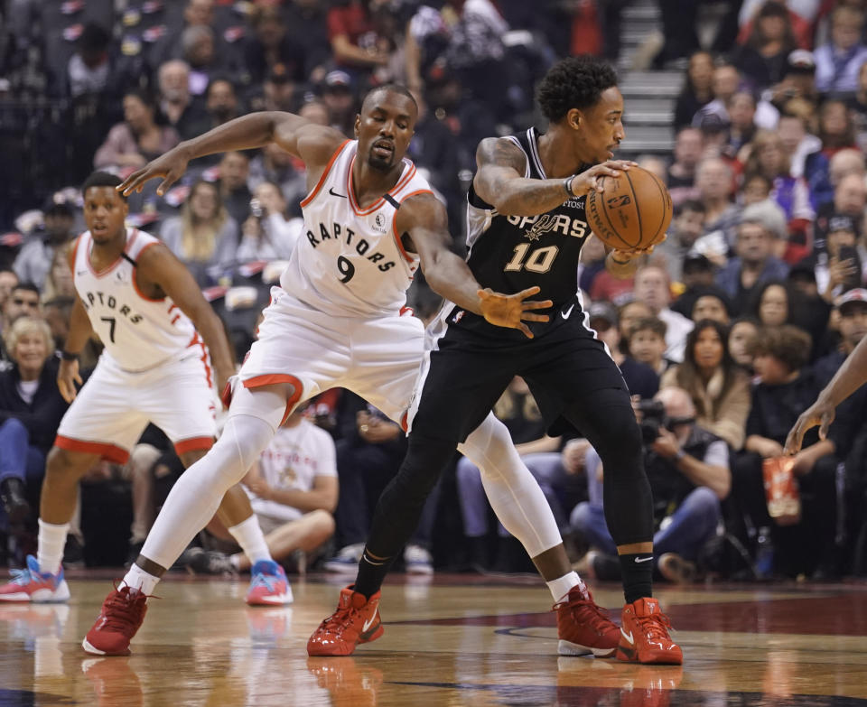 DeMar DeRozan is clearly still not over being traded from Toronto. (John E. Sokolowski/Reuters)