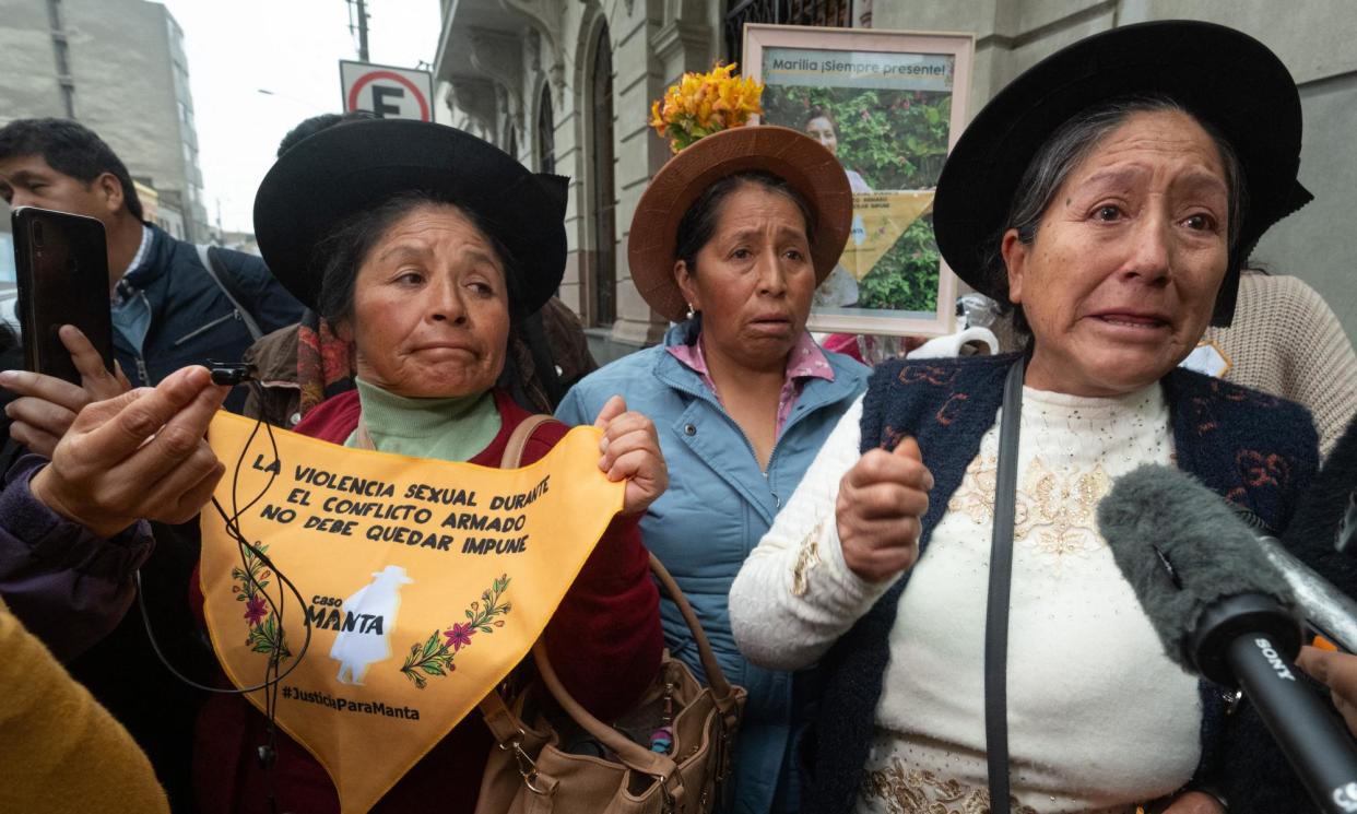<span>The sentencing ended five years of hearings in the Peru’s first case addressing sexual crimes committed by soldiers.</span><span>Photograph: Cris Bouroncle/AFP/Getty Images</span>