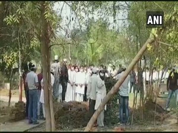 Congress leader Ahmed Patel was laid to rest in Bharuch on Thursday (Photo/ANI)