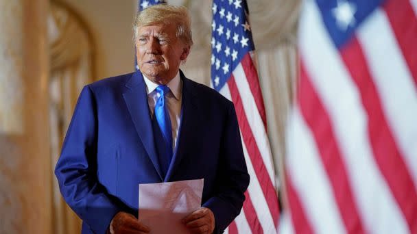 PHOTO: Former President Donald Trump arrives to speak at Mar-a-lago on Election Day, Nov. 8, 2022, in Palm Beach, Fla. (Andrew Harnik/AP, FILE)