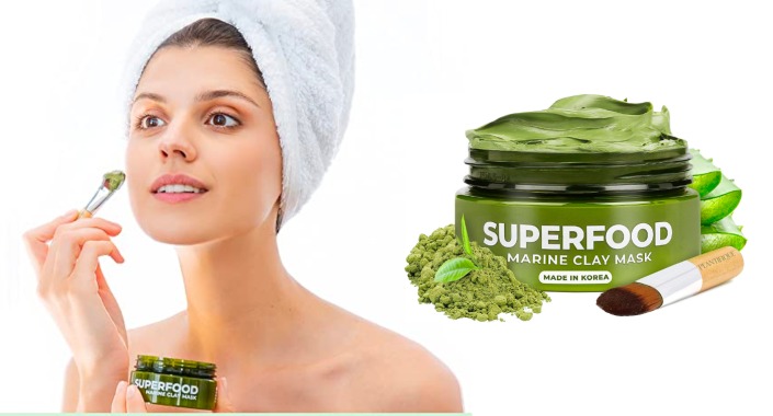 Woman applies Plantifique Clay Mask with Avocado & Superfoods. 