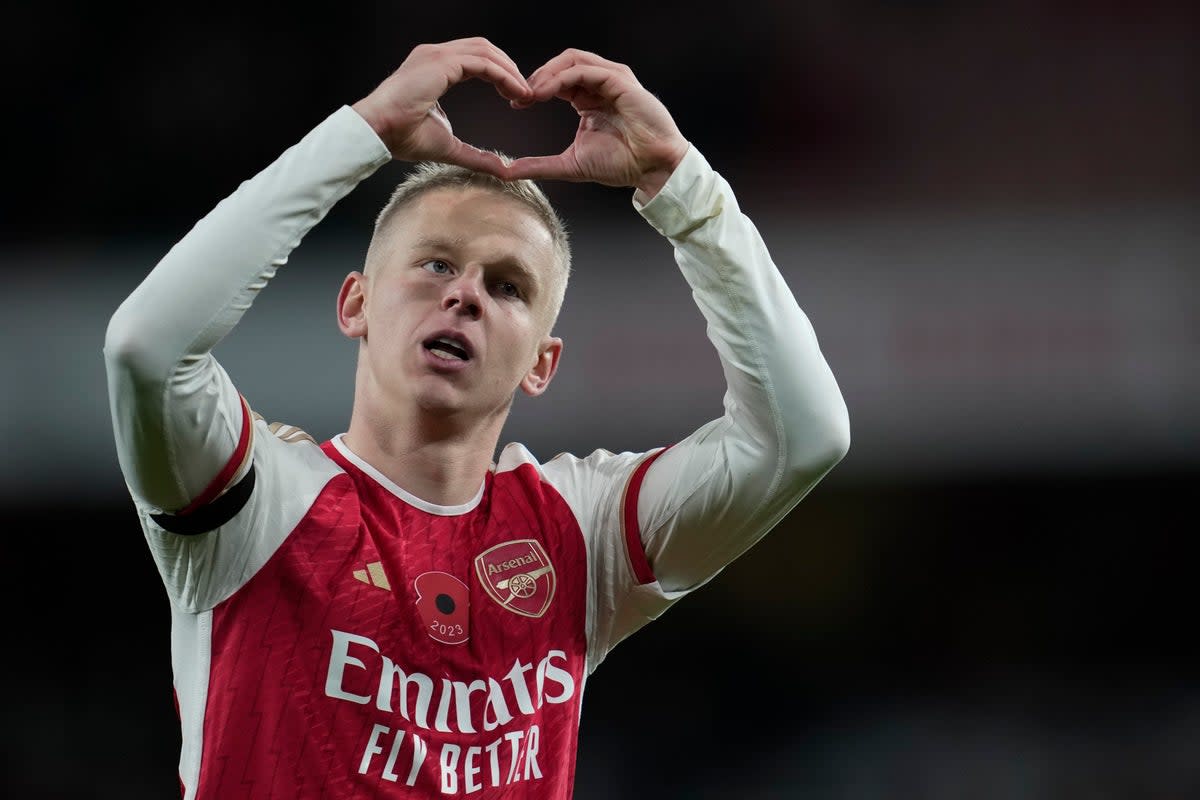 Oleksandr Zinchenko scored a rare goal as Arsenal beat Burnley (AP)