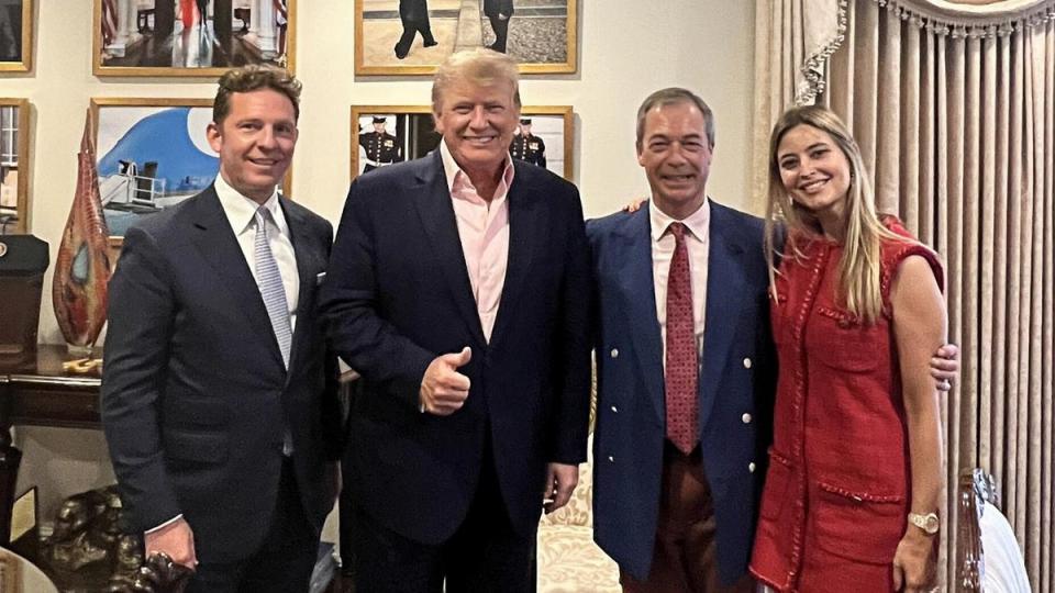Nick Candy, Donald Trump, Nigel Farage and Holly Valance (Nigel Farage/X)