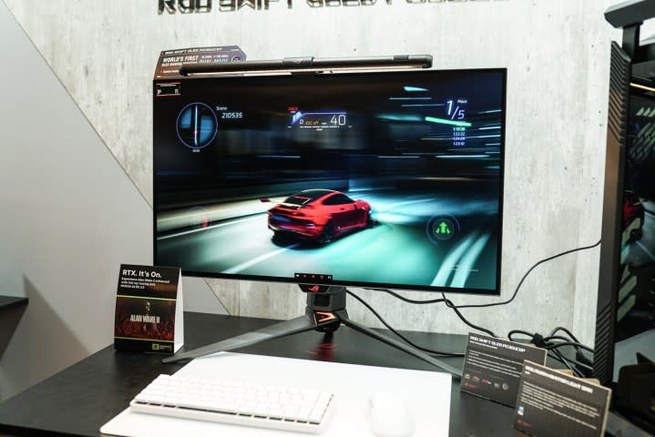 The Asus 480Hz OLED set up at CES 2024.