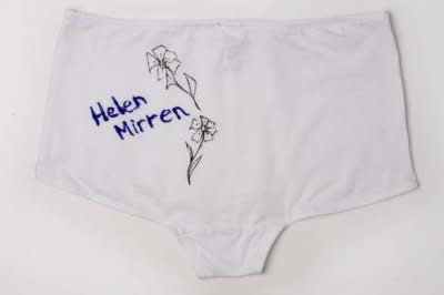 Helen Mirren put her panties up for auction for charity. 