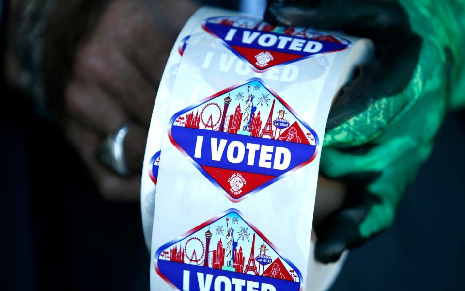 Stickers for early voters in Las Vegas, Nevada - Steve Marcus/Las Vegas Sun