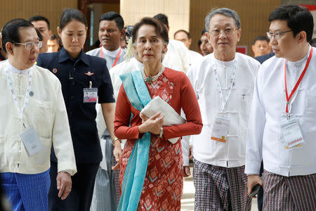 Myanmar's State Counsellor Aung San Suu Kyi attends Invest Myanmar in Naypidaw, Myanmar, January 28, 2019. REUTERS/Ann Wang