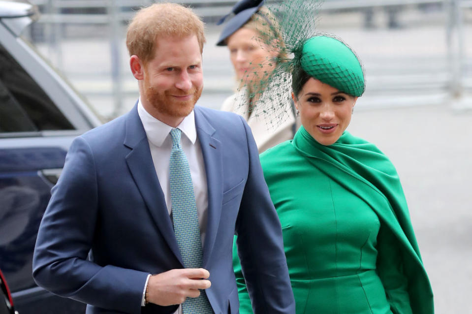 Prinz Harry und Herzogin Meghan überraschten Teilnehmer eines Online-Seminars. (Bild: Getty Images)