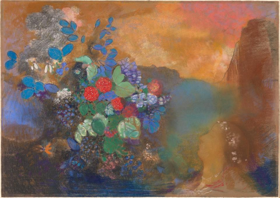 Ophelia Among the Flowers by Odilon Redon, 1905-08 (National Gallery)