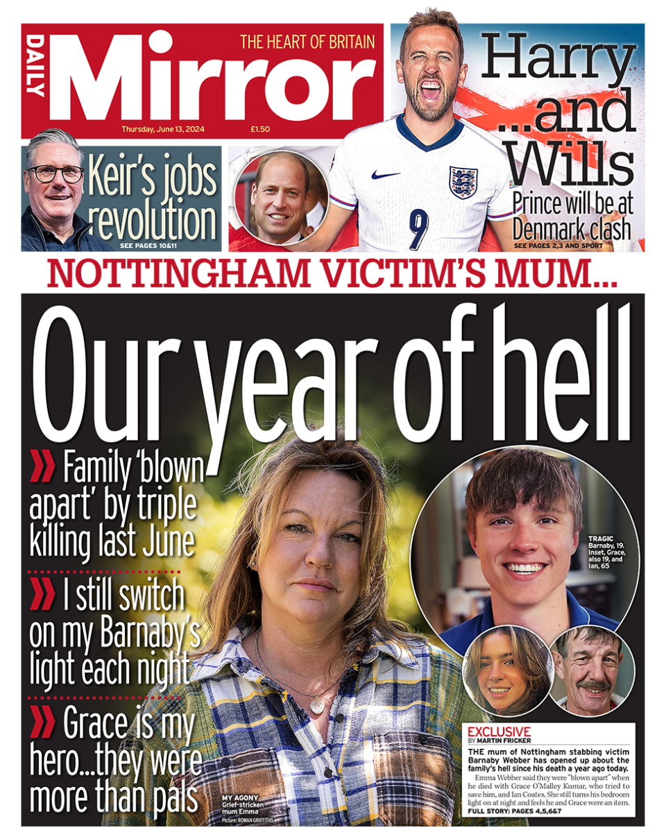 Daily Mirror headline: "Our year of hell"
