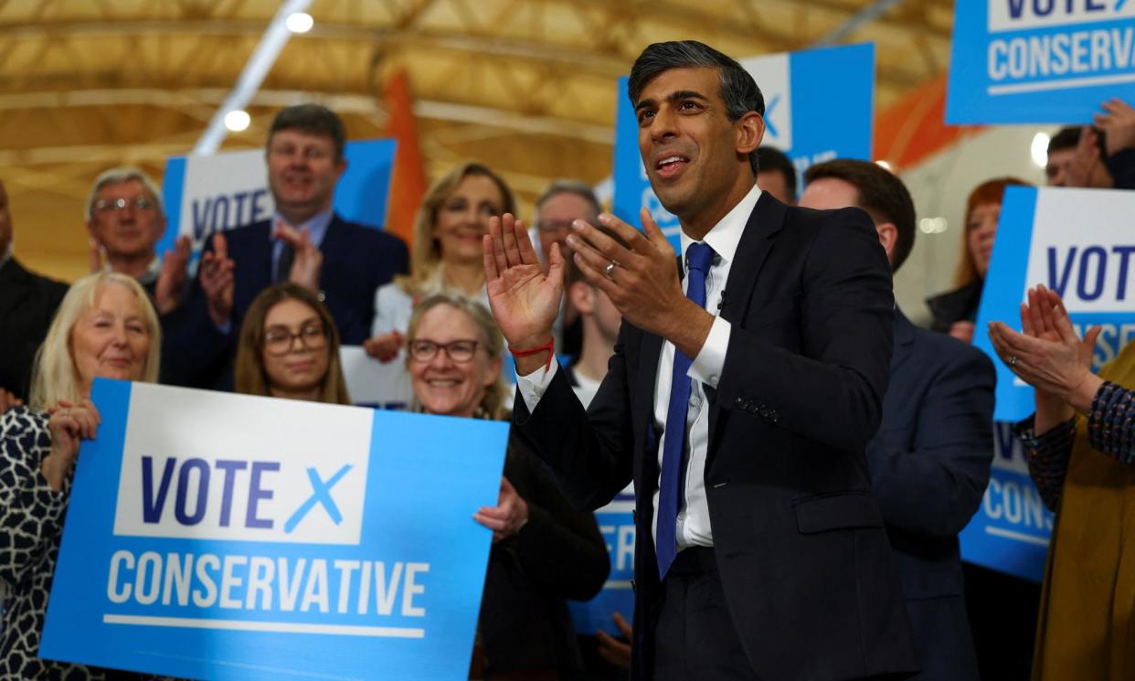 <span>Rishi Sunak’s Conservatives have been trailing Labour by about 20 points in opinion polls.</span><span>Photograph: Molly Darlington/Reuters</span>