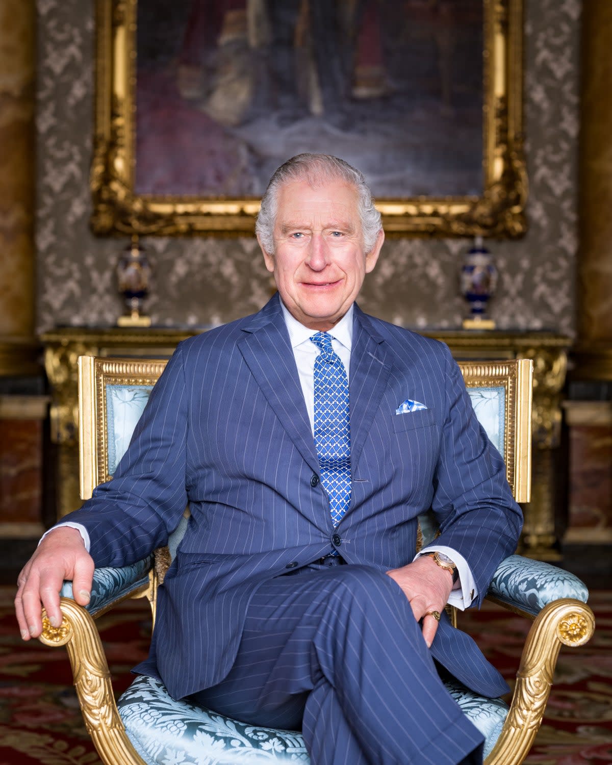 King Charles III in the Blue Drawing Room at Buckingham Palace (PA/Hugo Burnand)