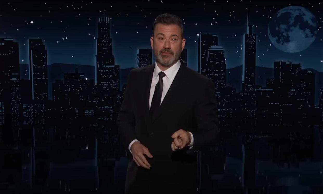 <span>Jimmy Kimmel on Donald Trump’s Truth Social rant about him: ‘Rant-a Claus got up bright and early to post 165 venomous words about yours truly.’</span><span>Photograph: YouTube</span>