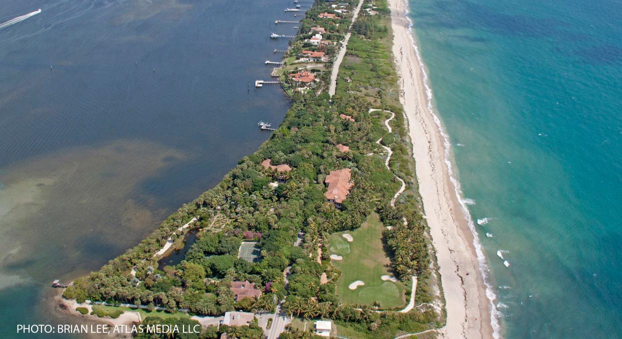 In June 2022, Oracle software billionaire Larry Ellison set a Florida residential sales record when he paid $173 million for an estate of 15 acres, foreground, plus part of an accompanying island, at the southern end of Manalapan, the wealthy town south of Palm Beach. The seller was Netscape billionaire Jim Clark.