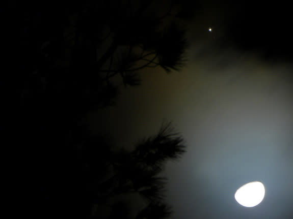 Amateur astronomer Giuseppe Petricca captured this photo of Jupiter near the moon on Jan. 21, 2013 during an extreme close encounter.