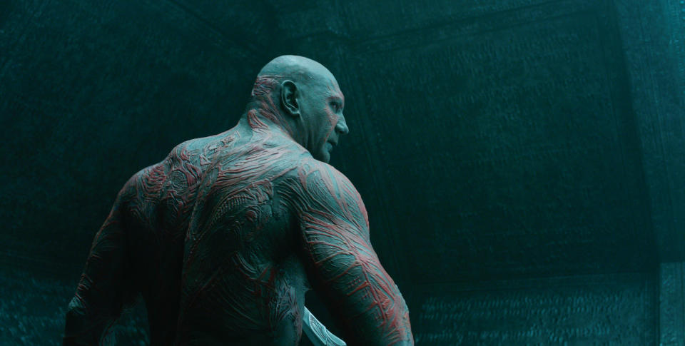 Dave Bautista flexes his acting muscles as Drax the Destroyer in 2014's 'Guardians of the Galaxy' (Photo: ©Walt Disney Co./Courtesy Everett Collection)
