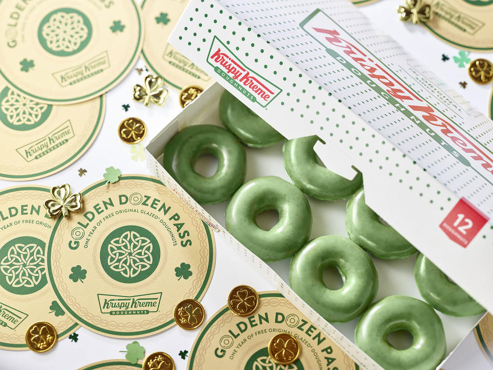 Plus, the "O'riginal" glazed green doughnuts are coming back.