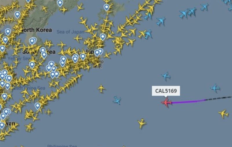 美加碼捐贈莫德納250萬劑將抵台。（圖／翻攝自flightradar24.com）