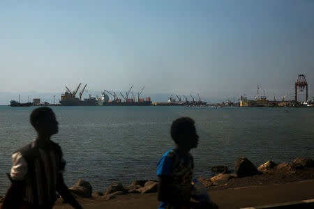 FILE PHOTO: A general view of the Port of Djibouti is seen in Ambouli, Djibouti April 23, 2017. REUTERS/Jonathan Ernst/File Photo