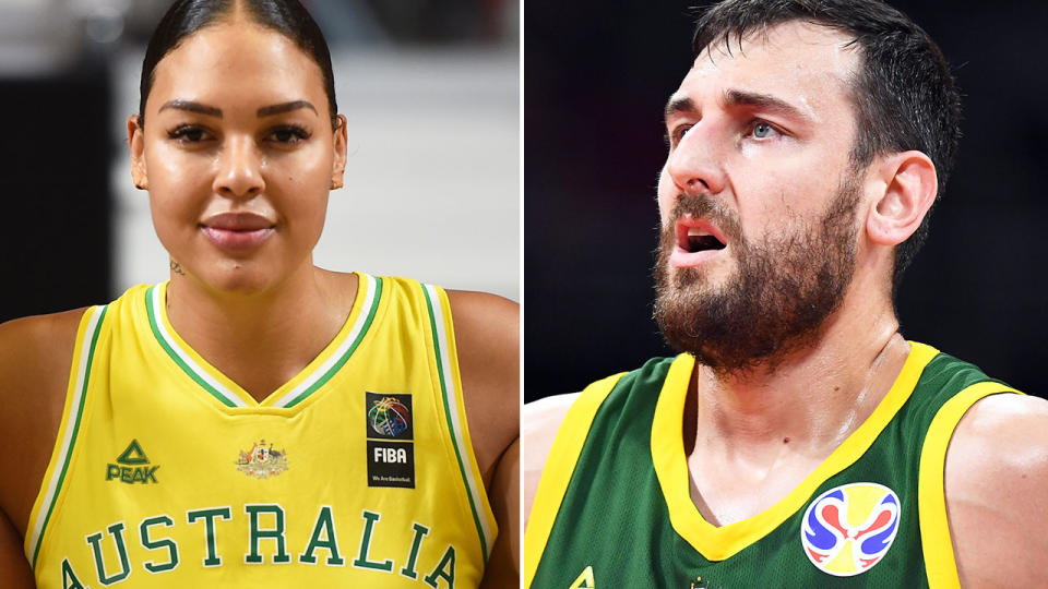 Pictured here, Aussie basketball icons Liz Cambage and Andrew Bogut.