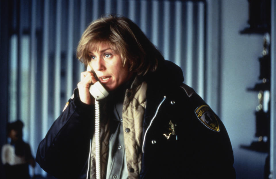 Frances McDormand talks on a phone