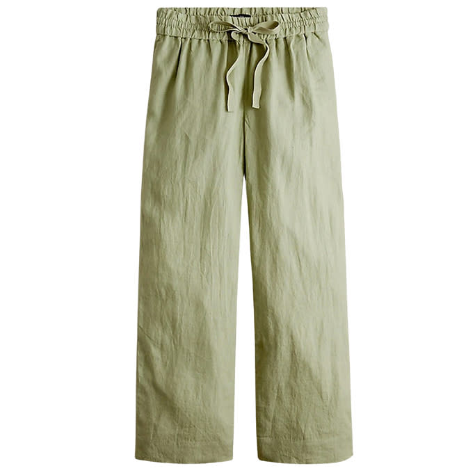 Petite wide-leg seaside pant in linen