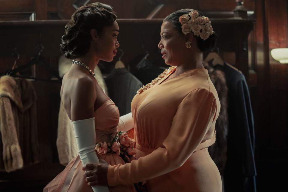 Laura Harrier as Camille Washington and Queen Latifah as Hattie McDaniel‘Hollywood’ TV Show, Season 1 – 2020 - Credit: Ryan Murphy Prods/Netflix/Kobal/Shutterstock