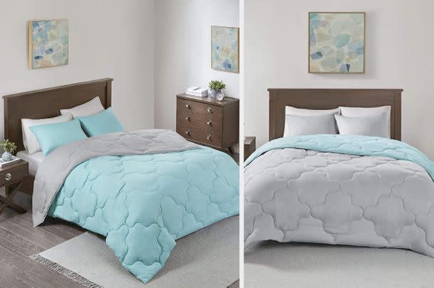 A hotel-worthy reversible full-size comforter set