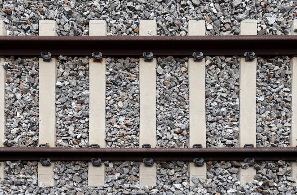 Stock image of railroad tracks