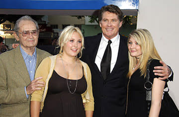 David Hasselhoff with his father and his daughters at the LA premiere of Columbia's Click