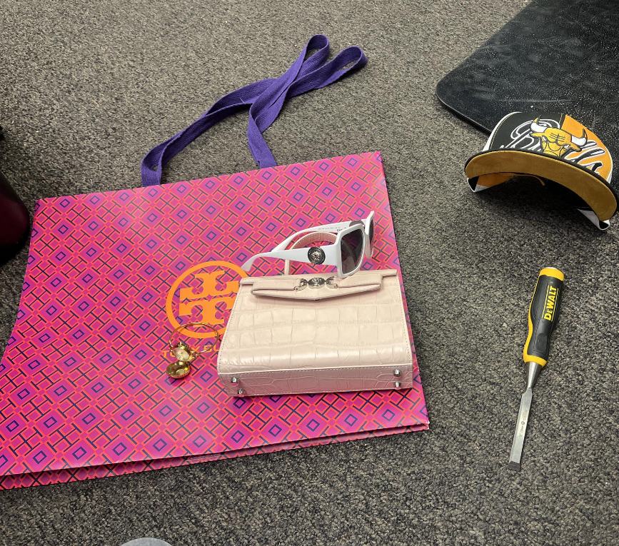 Police said an Altamonte Springs man who was arrested for stealing items from two stores on Worth Avenue in Palm Beach had these items when officers took him into custody, including a Tory Burch watch, Versace sunglasses and a Versace purse, and a chisel.