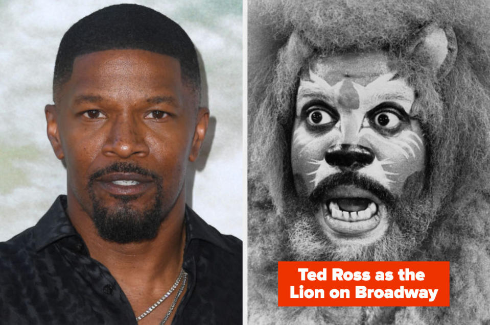 How can you not love Jamie Foxx? Before you question my suggestion, just know that he's no stranger to musicals. In fact, after he played Mr. Stacks in Annie (brilliant casting choice by the way), I thought, why hasn't Jamie Foxx been on Broadway? Seriously, what's the hold up? He is one of those actors whose performance can take you into any world, whether historical like in Ray and Just Mercy, or fantasy like in Soul, this man can sell a performance and he'd be wonderful (and comical) as the Lion. Just imagine all the drama and ferocity Jamie Foxx would bring to 