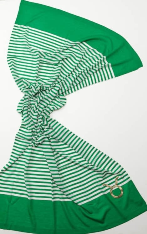 Green Striped Scarf