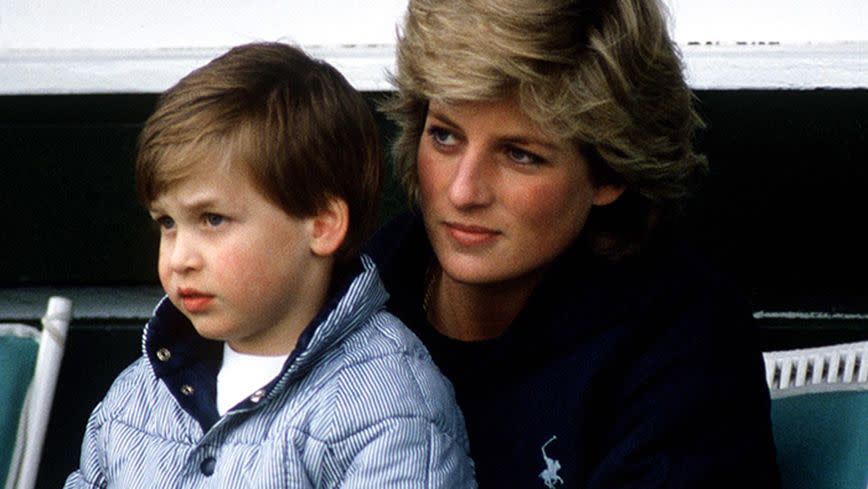 William with his mother. Source: Getty