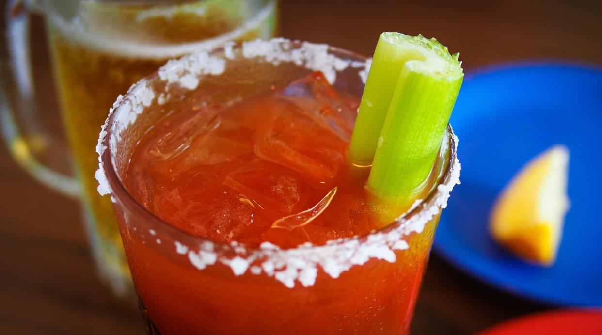 Bloody Mary Cocktail close up.