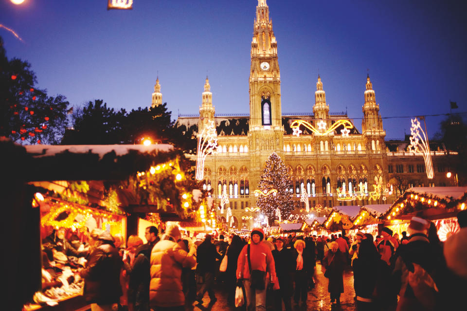 <p>The pretty squares Austria’s capital transform themselves into picture-postcard Christmas markets, where you’ll find glühwein, ice rinks – and plenty of festive cheer. One of the best is the one that sets up on Rathausplatz outside the town hall. Ride the reindeer train or indulge in a warming drink. [Photo: wien.info] </p>