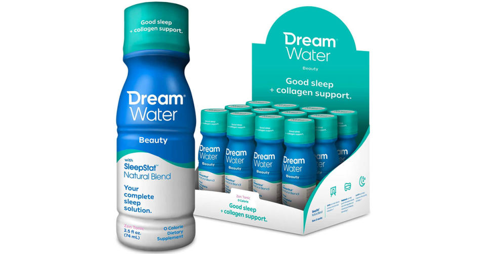 Dream Water Sleep Aid with Melatonin, Biotin and Juvecol is 25 percent off for a 12-pack. (Photo: Amazon)