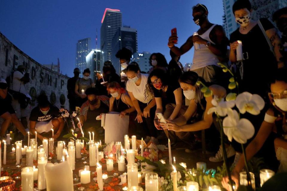 A group of activists and residents attended a vigil at the Friendship Torch in downtown Miami on Tuesday, June 16, 2020, for Black Lives Matter activist Oluwatoyin “Toyin” Salau whose body was found in Tallahassee on Saturday, the Tallahassee Police Department confirmed.