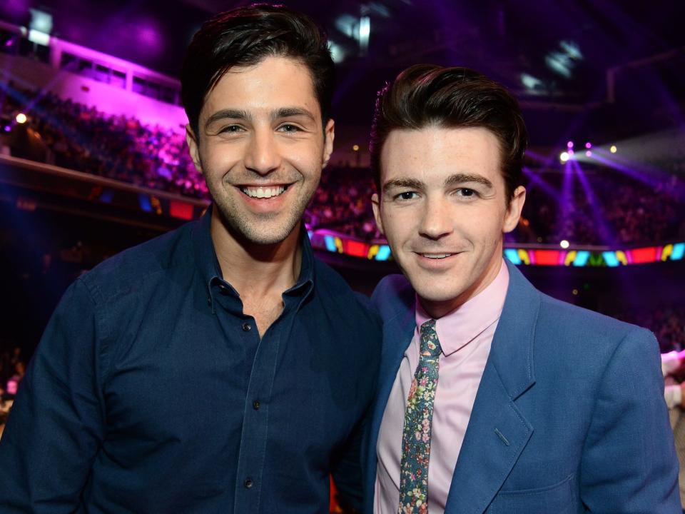 Josh Peck and Drake Bell at Nickelodeon's 27th Kids' Choice Awards in March 2014.