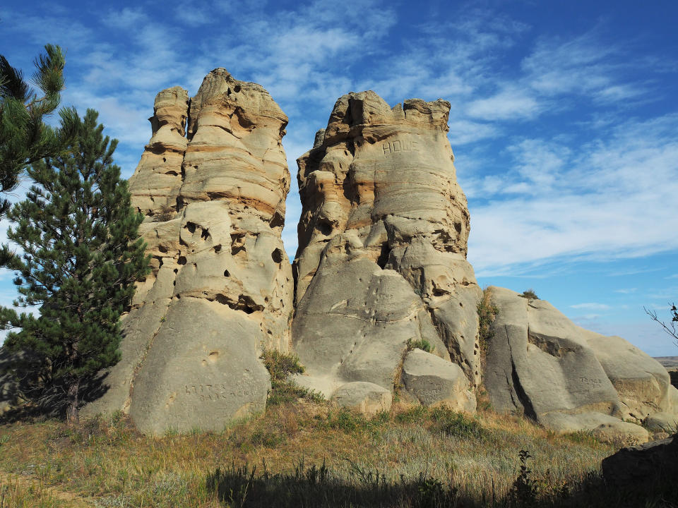 "This beautiful ancient site dotted with unusual perforated sandstone pillars was considered sacred by American Indian tribes."