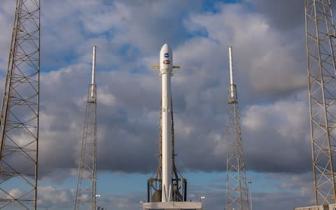 Falcon 9 rocket carrying NASA's Transiting Exoplanet Survey Satellite at Cape Canaveral Air Force Station - Credit:  SpaceX