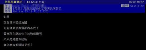 PTT鬼才創作「武漢肺炎」版烏龍派出所…網友朝聖狂笑翻（圖／翻攝PTT）