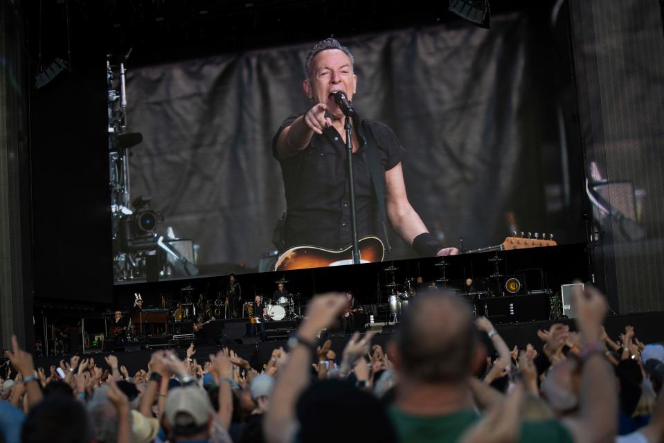 Bruce Springsteen and the E Street Band perform live at British Summer Time Hyde Park in London, Thursday, July 6, 2023. (Photo by Vianney Le Caer/Invision/AP)