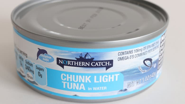 Aldi canned tuna up close